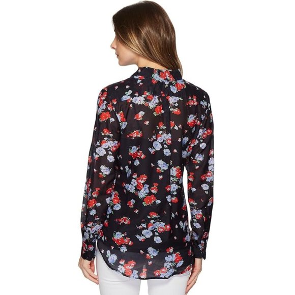 Ralph Lauren Floral Crinkled Silk-Blend Button Up Blouse Size Sma… - Picture 2 of 6